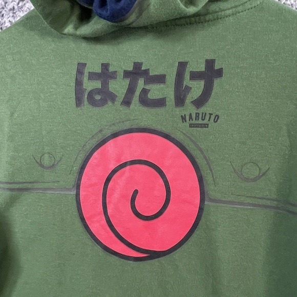 Hot Topic Naruto Hoodie Green Long Sleeve Cosplay Full Zip Men's Size Large - Picture 11 of 12